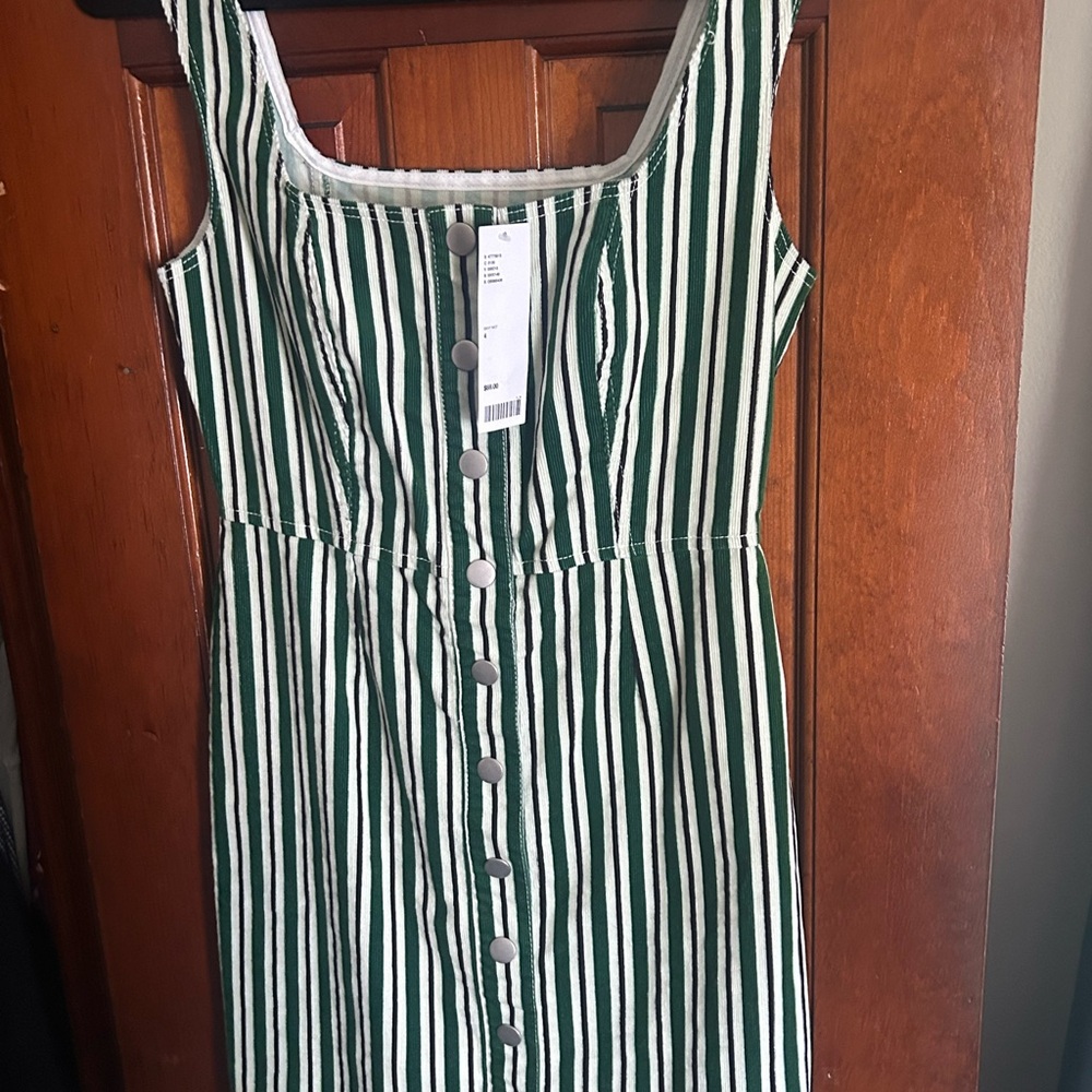 NWT Urban Outfitters Green and White Midi Sundress